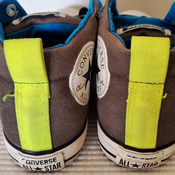 Converse Chuck Taylor All Star High Top Shoes Junior Size 6 Grey Green Blue Lace - Picture 8 of 14